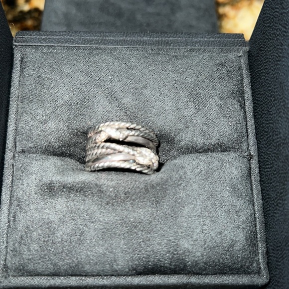 David Yurman Silver Twisted Rope Ring - Picture 2 of 5